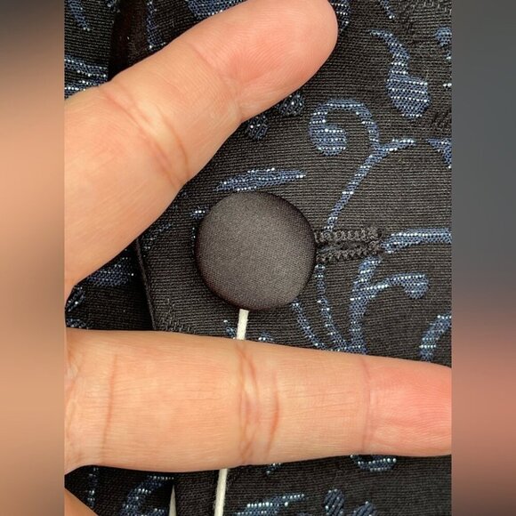 Zara Man VIP Night Out Evening Blue & Black Metallic Blazer Jacket size 42 - Picture 10 of 15